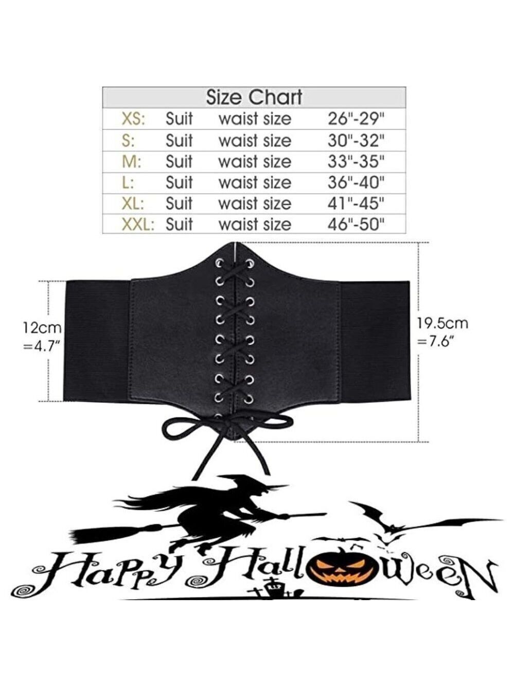 2 Pack Black & Brown Leather Elastic Wide Stretch Belts Corset Halloween Costume - Picture 12 of 12